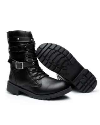 Autumn Winter Rock Shoes Black Women Ankle Boots Lace-up Luxury Booties Zipper Leather Platform Heel Male Low Boots Female Shoes