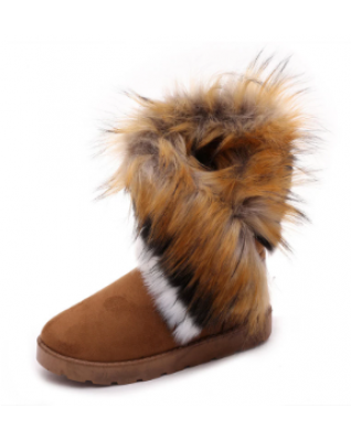 Women's Low Boots Winter Fleece Ankle Short Waterproof Snow Boots Platform Flat Heel Kawaii Shoes Fur Luxury Designer Shoes