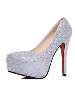 Novelty Style Heels Women Platform Black Shoes Super High Rhinestone Nightclub Sexy Womens High Heel Party Drsses Pumps