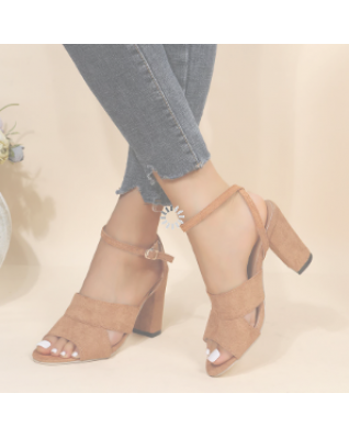 Women Thick Heel Sandals Pointed Toe Heels Large Size Brown Spring Summer For The Year Of 2023 Heels With Platform Free Shipping