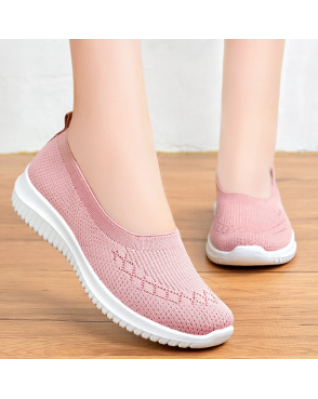 Summer Shoes Woman Low Heel Shoes Women's On Promotion Pink Casual Flat Vulcanized R unning Solid C olor Nursing Shoes Round Toe